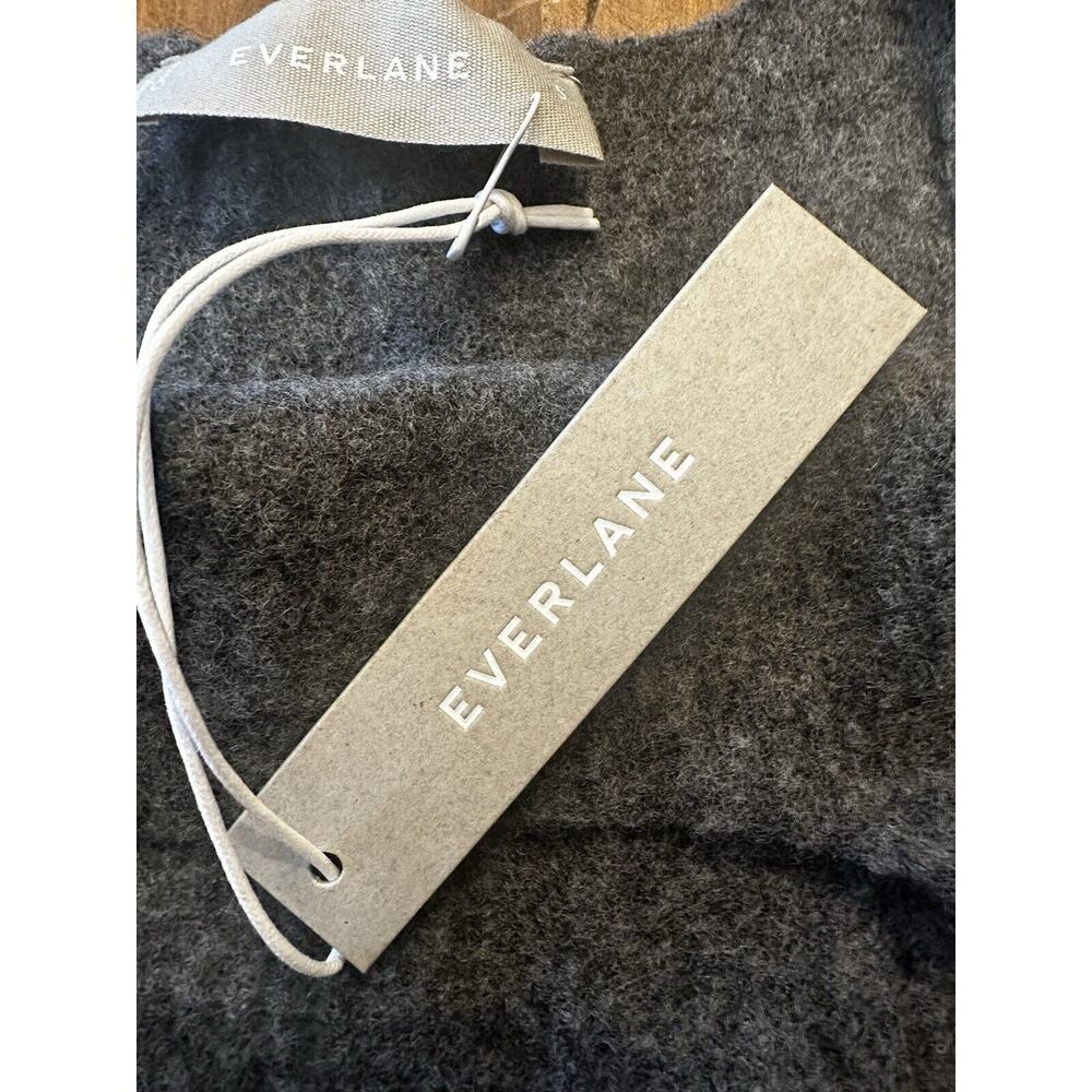 Everlane charcoal grey wool yak hair knit cozy stretch crop bralette tank top S - Picture 7 of 11